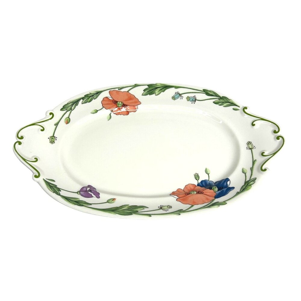 Villeroy & Boch Amapola Oval‎ Serving Platter 14.5" x 9" Porcelain Floral Design